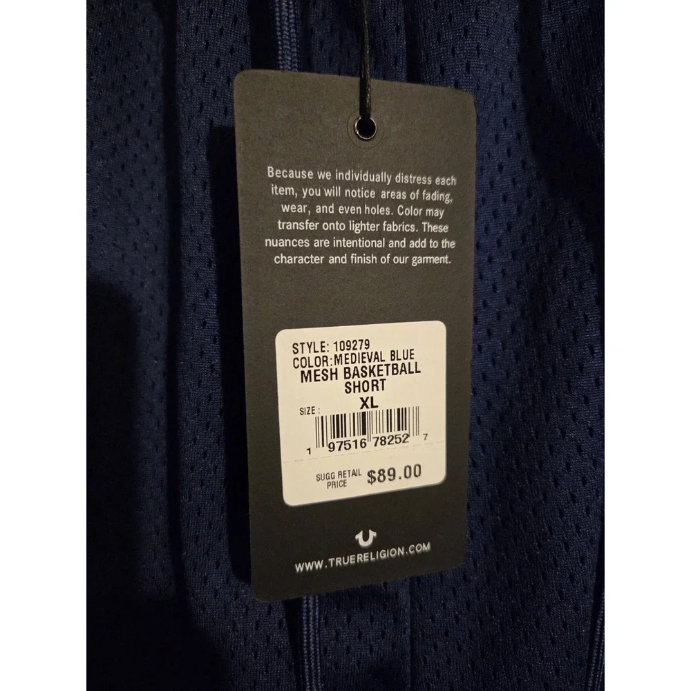 True Religion Mens Basketball Shorts‎ Blue Size XL